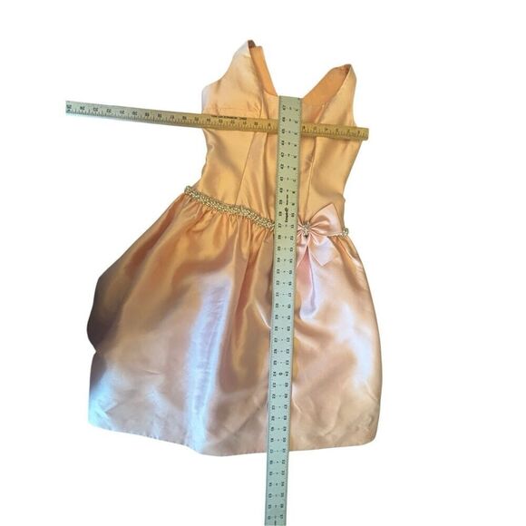 Ricky freeman Teri Jon 100% silk sleeveless peach dress size 2 - Picture 9 of 14